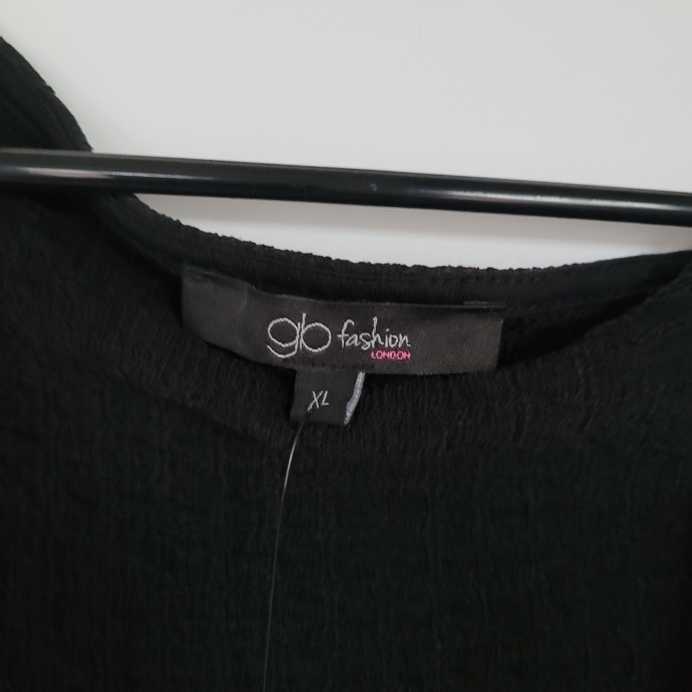 Glo Fashion Black Textured Top Size XL - Picture 3 of 14